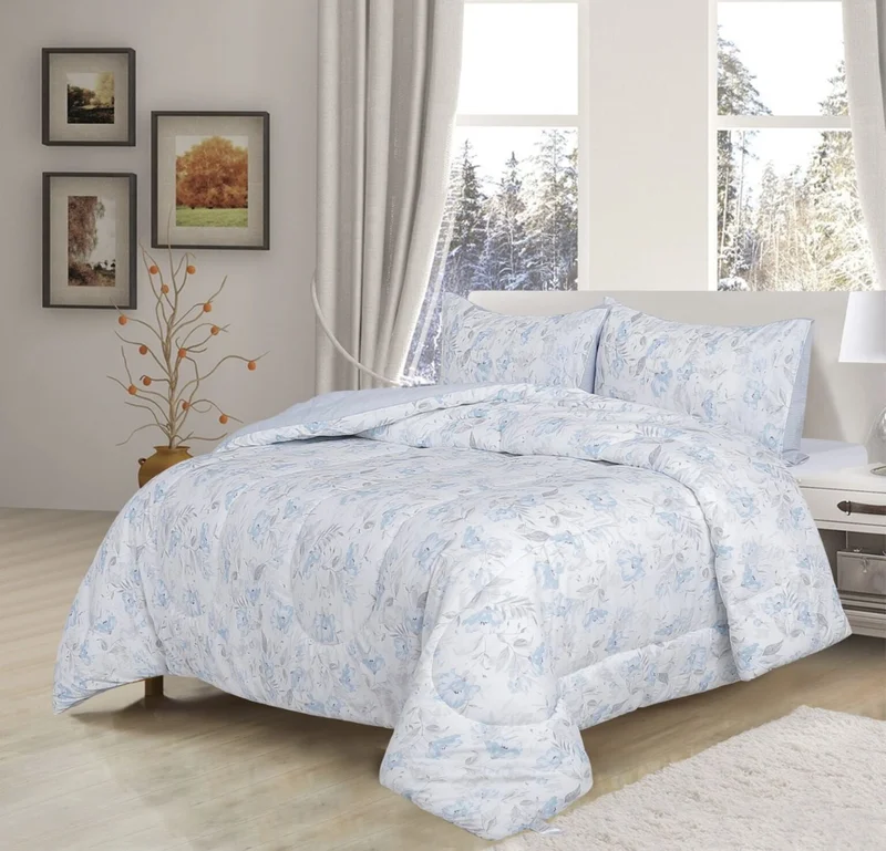 يسكن طقم لحاف كيسي مطبوع بنسيج  خيط